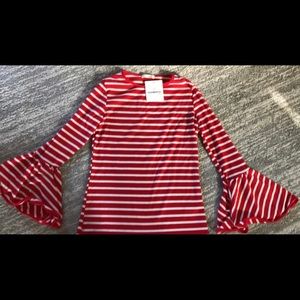 Red Striped Long Sleeve Shirt